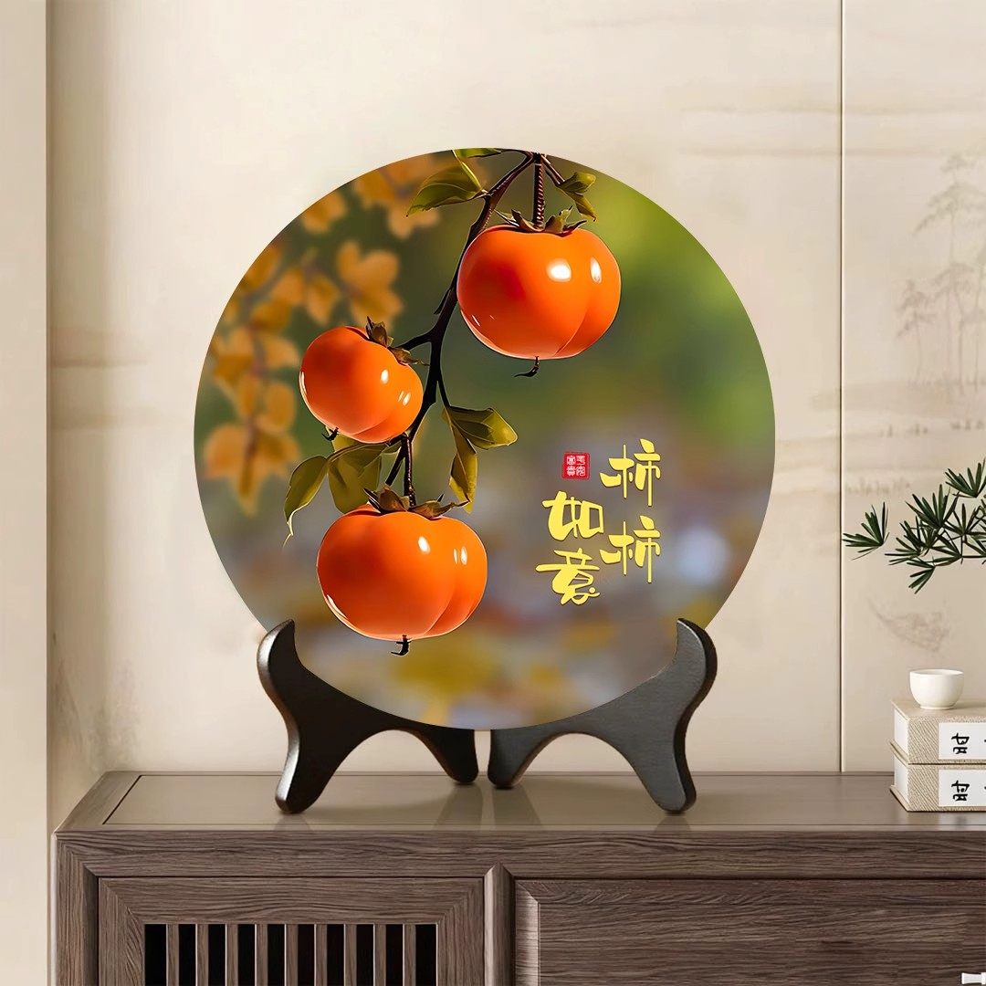 【加厚款】柿柿如意摆件现代装饰画相框餐厅办公室桌面饰品摆台,家居饰品,装饰摆件,淘宝优惠券,粉丝福利购,淘宝优惠卷