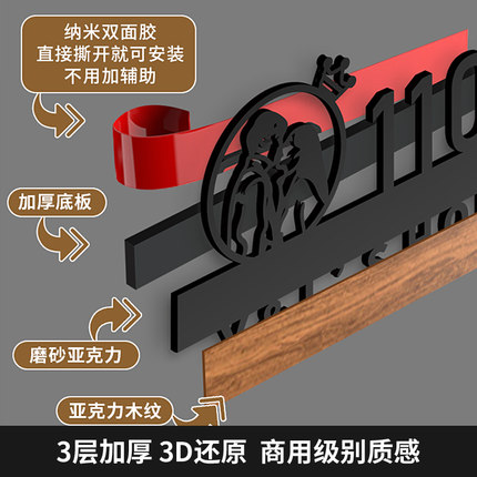 家用门牌号码可爱门口挂牌立体数字酒店民宿公寓轻奢入户门牌定制