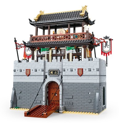 迪库三国小侠主城古代城楼积木城池建筑模型儿童节男孩子玩具礼物