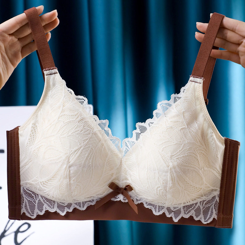 无钢圈乳胶内衣女大码全罩杯大胸显小薄款聚拢调整型收副乳文胸