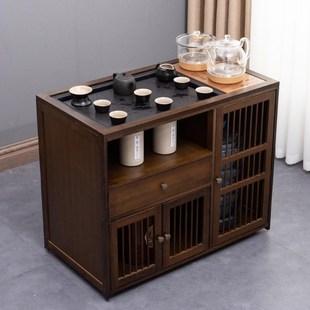 移动茶柜家用泡茶桌客厅小茶台实木茶几茶车烧水壶一体套餐 新中式