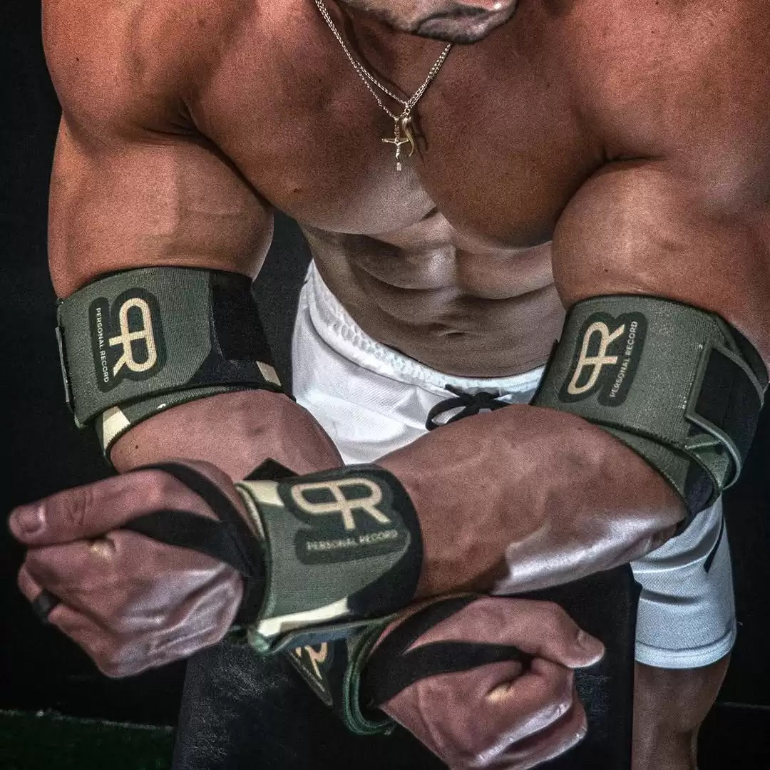 PR轮子哥护腕男力量举训练卧推