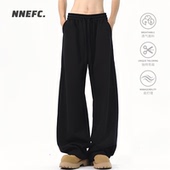 NNEFC美式 直筒休闲裤 高街弯刀裤 男秋冬加绒加厚潮牌阔腿运动卫裤