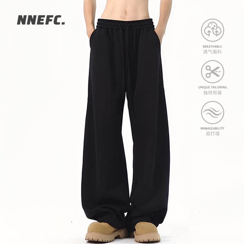 NNEFC美式高街弯刀裤男秋冬长裤
