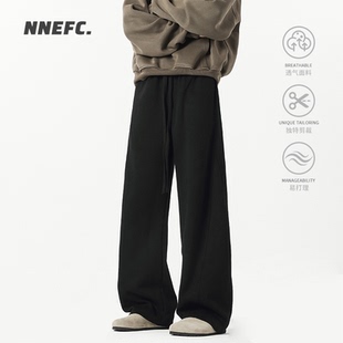高街宽松百搭直筒休闲裤 男潮牌阔腿运动裤 复古重磅卫裤 NNEFC美式