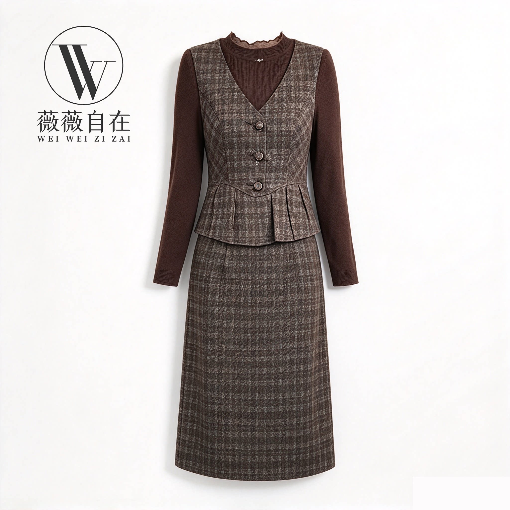 【高端品牌断码】W轻奢显瘦大码连衣裙 W361