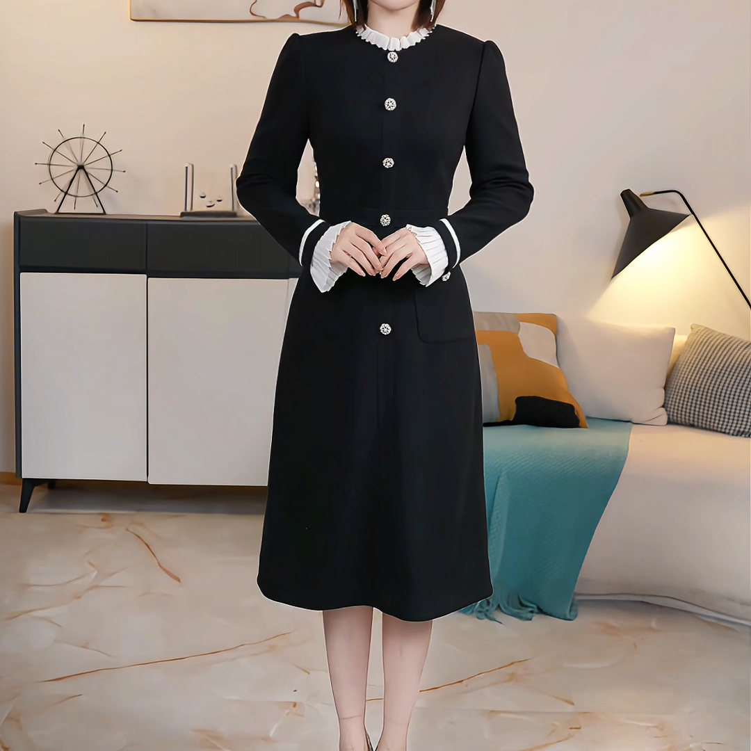 【撤柜清仓】D高端大码原创遮肉显瘦连衣裙 DA83