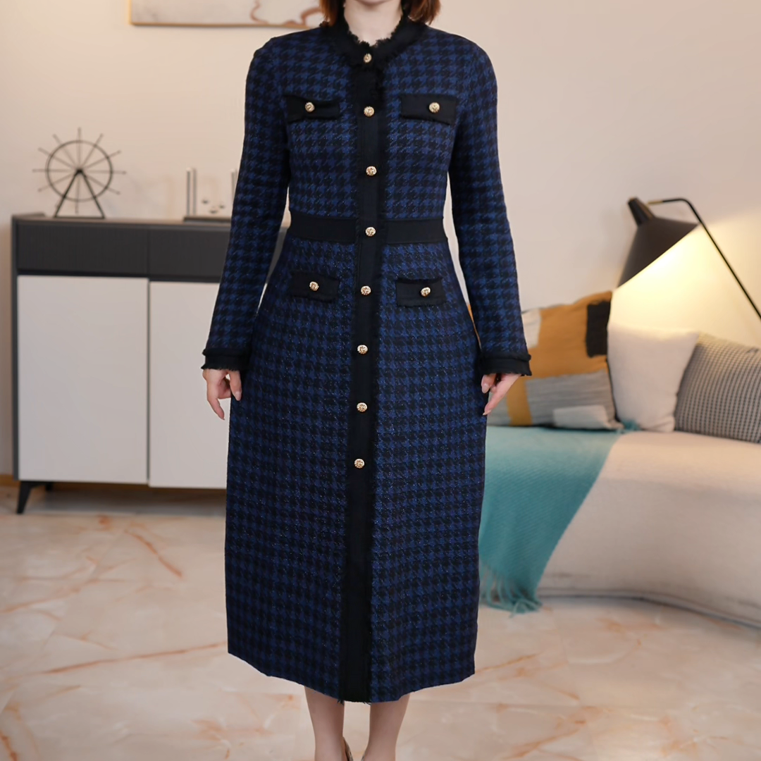 【撤柜清仓】J秋冬气质通勤高级感扭结收腰显瘦连衣裙 J29