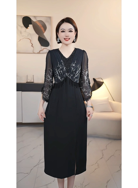 【撤柜清仓】D高端大码原创遮肉显瘦连衣裙 D5008