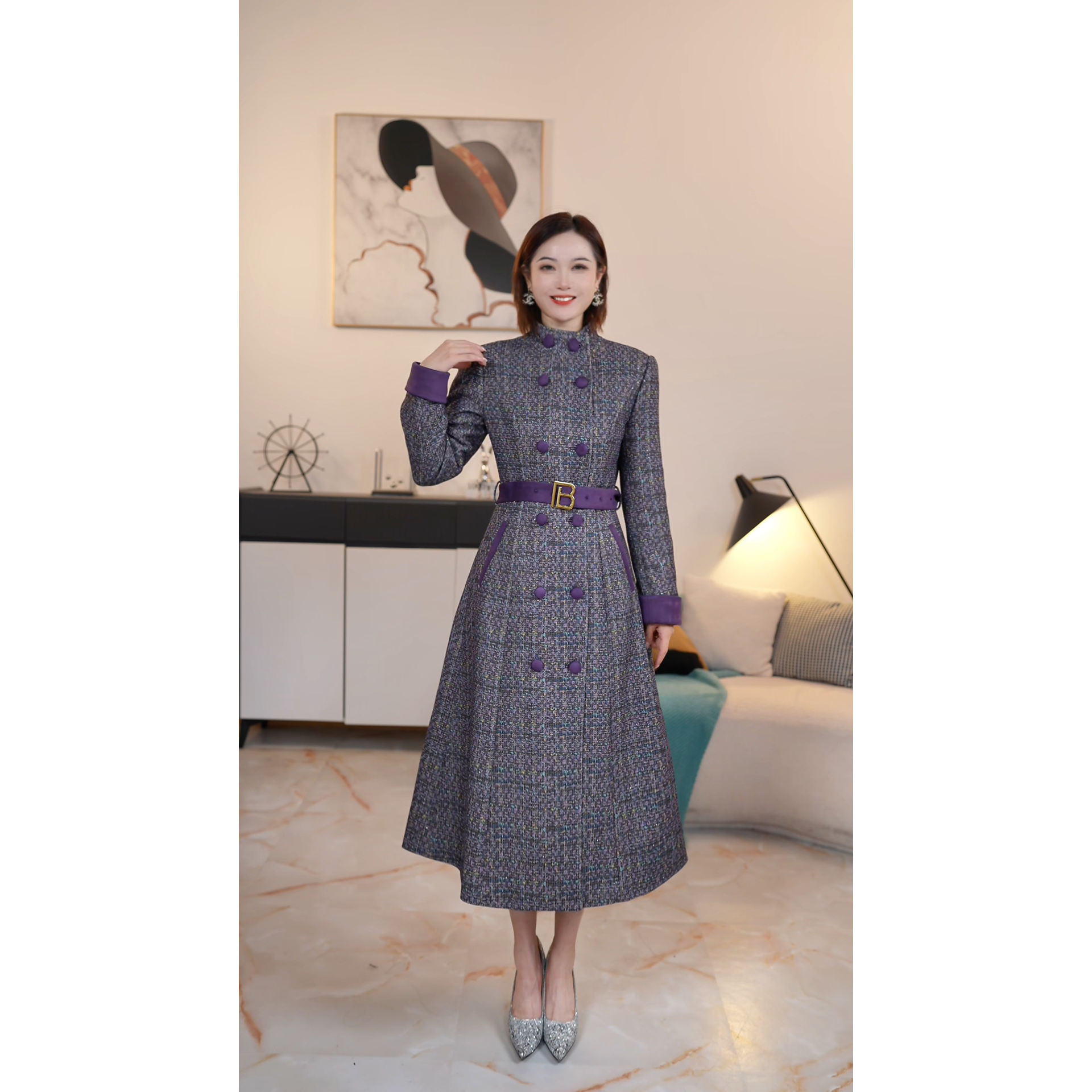 【撤柜清仓】D高端大码原创遮肉显瘦连衣裙 DA63