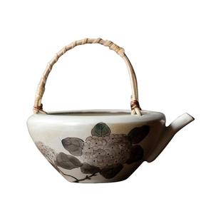 家用单分茶器 手绘简约藤编提梁公道杯创意独特茶漏一体公道壶日式