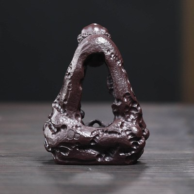 宜兴紫砂茶宠达摩祖师摆件茶具太湖石苦行僧茶具茶玩办公桌雕塑