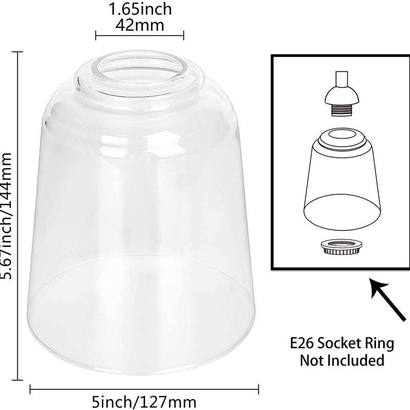 跨境供货货源照明灯具替换玻璃灯罩,适用于吊灯枝形高透光灯罩
