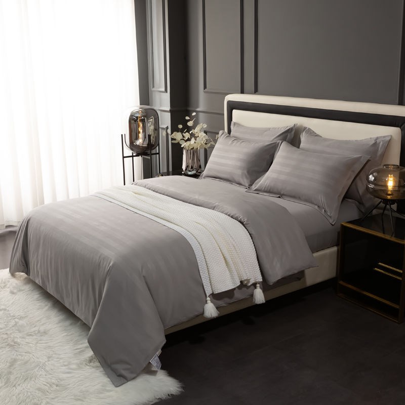 酒店宾馆床上用品四件套加厚纯白被套床单三件套民宿旅馆布草厂家