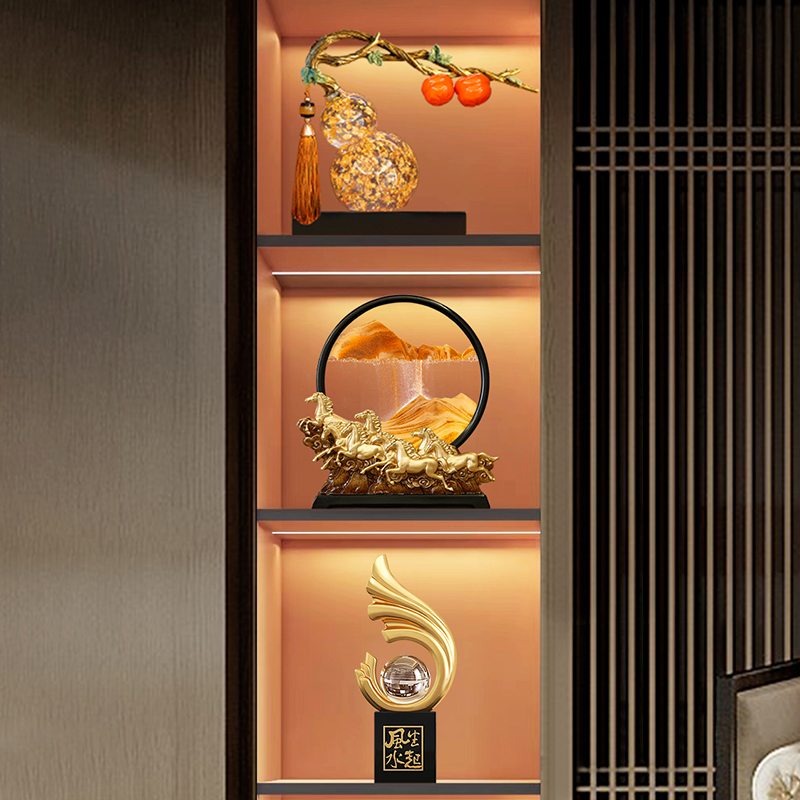 八骏马流沙画沙漏摆件家s居饰品客厅酒柜装饰品创意办公室开业礼图片