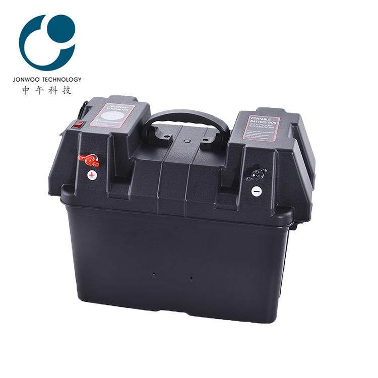 汽车游艇露营车户外多功能电池盒带USB车载点烟器插口电瓶箱