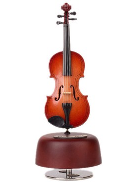 小提琴模型摆件小提琴旋转音乐盒吉他八音盒送男女朋友圣诞礼物