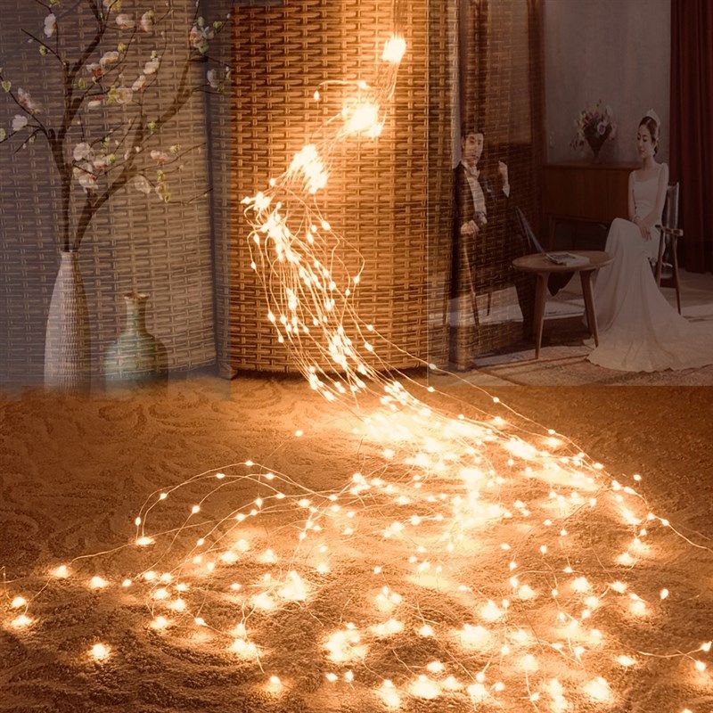 led铜线灯串树藤灯LED树灯瀑布灯节日拍照灯串婚庆店铺马尾装饰灯