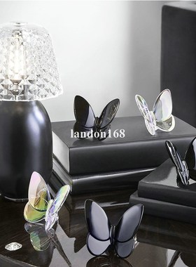 全新PAPILLON蝶翼翩翩幸运蝴蝶摆件筷架水晶家居幻彩饰品