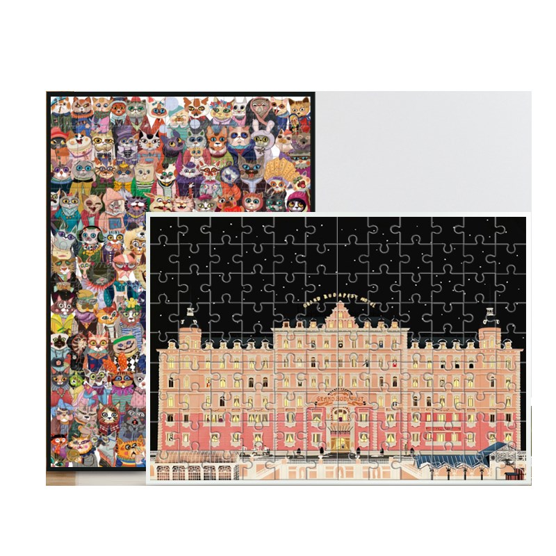 布达佩斯大饭店拼图框架裱框1000片75x50拼图相框挂墙铝合金画框