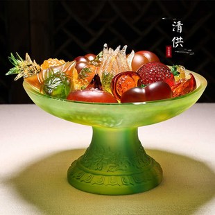 琉璃清供客厅装饰文房书房笔搁茶道茶宠创意水果小摆件礼品