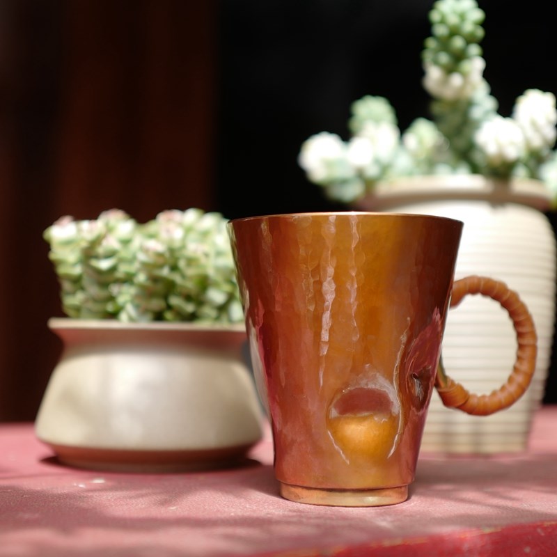 村野铜高级感轻奢特别好看的咖啡杯女士男生个人专用款茶水马克杯