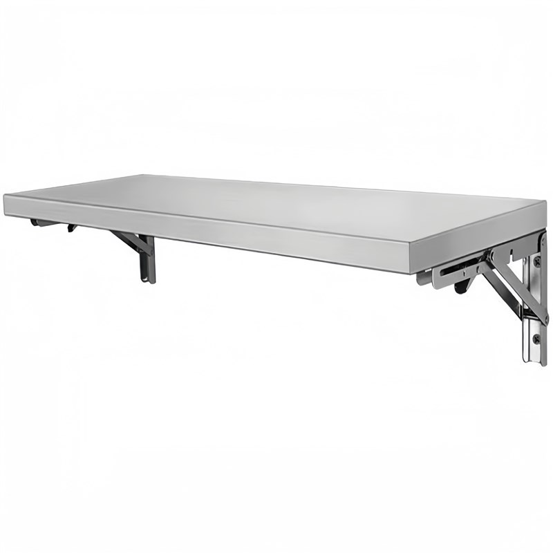 可折叠不锈钢挂墙置物架厨房简易餐桌打孔折叠架子壁挂一字隔板架