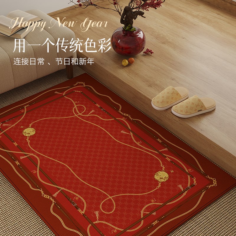 新年蛇年入户地垫防滑耐脏玄关脚垫喜庆门口门垫过年地毯2025新款