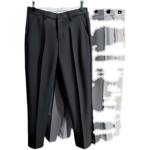 9分裤 高端西装 修身 小脚坠感轻熟风休闲英伦黑色西装 夏季 裤 潮男士