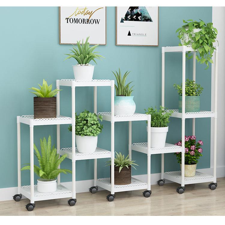 花架置物架阳台带轮落地式绿萝花架子室内客厅多层多肉架架摆花架