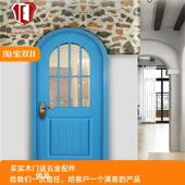 2020室内门厂家直销地中海实木门拱形门弧形烤漆门定制卧室门套装