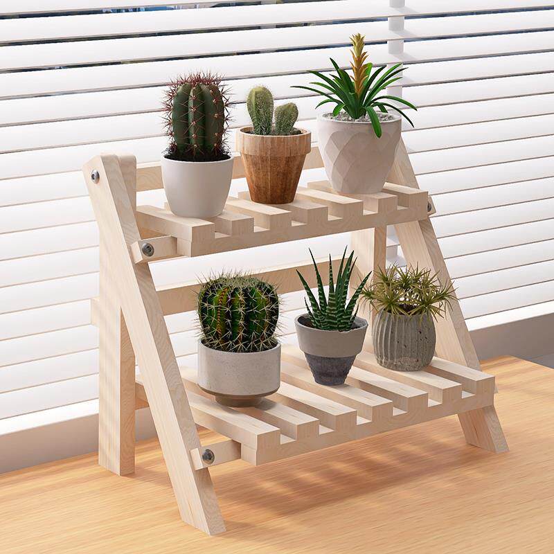 桌面花架办公桌阶梯式可折叠小盆栽架窗台多层多肉植物展示收纳层