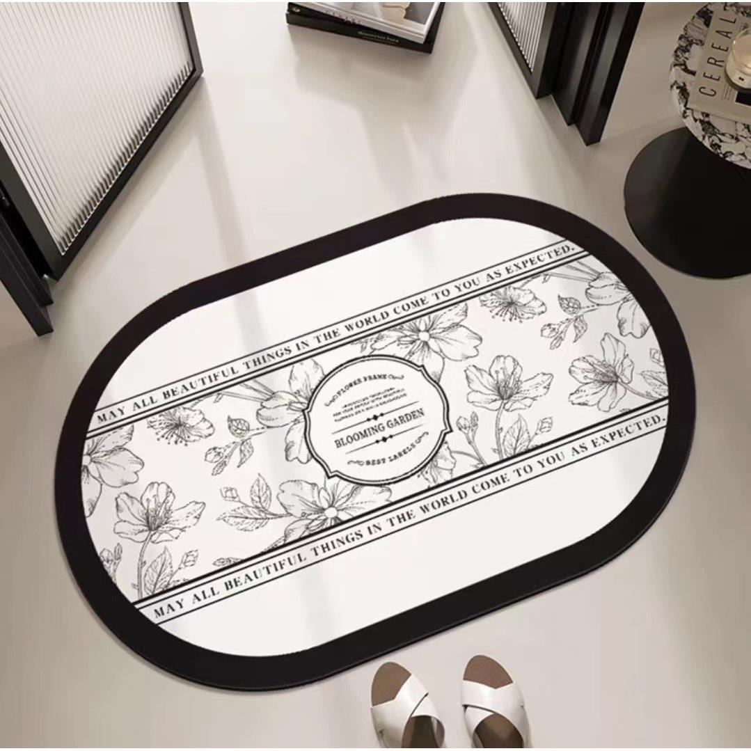 浴室硅藻泥软垫卫生间淋浴房硅胶防滑脚垫洗手间厕所门口吸水地垫