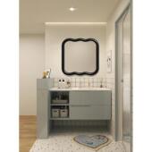 简约波浪不规则智能现代卫生间LED卫浴镜卧室壁挂黑色梳妆化妆镜