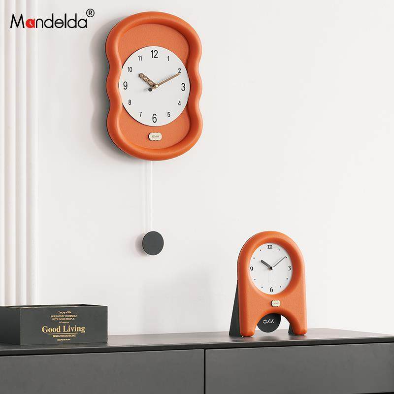 Mandelda免打孔钟表现代简约家用客厅挂钟餐厅时钟创意艺术座钟