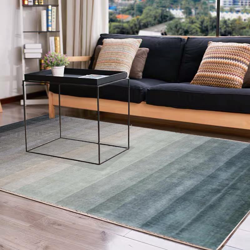 北欧渐变素色地毯客厅ins日式地中海风格地毯卧室现代轻奢茶几毯