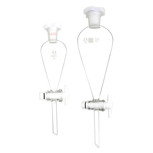 玻璃梨形分液漏斗60ml125ml250ml500ml1000ml聚四氟全梨斗耐酸碱