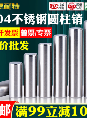 304不锈钢销钉圆柱销定位销实心平头固定销钉m2m3m4m5m6m8m10m12