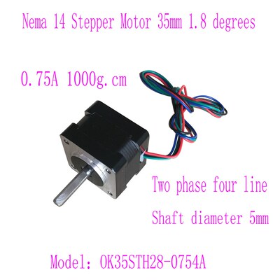 Nema 14 Stepper Motor 35mm 1.8 10Ncm  OK35STH28-0754A