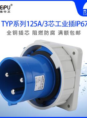 威浦TYP471 工业插头 暗装输入插座 125A3芯 IP67 380V WEIPU防水