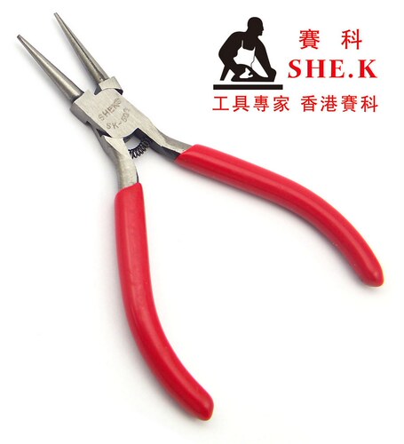 香港赛科SHE.K 圆嘴钳 迷你圆嘴钳 镍铁合金迷你圆嘴钳 5寸 钳子