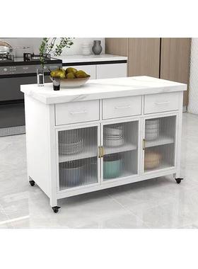 岛台餐桌一中移可ZG-73300动家用大理石餐边柜轻奢开放式体厨房中