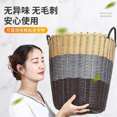 脏仿脏衣篓家用藤编衣篮可折叠脏衣服收纳筐衣毛物绒玩具收WU纳之