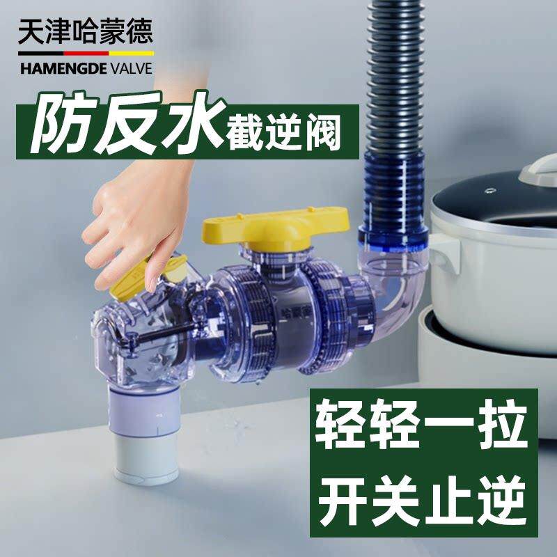 哈蒙德单向阀厨房防反水立式止回阀截逆阀PVC排水下水管道止逆阀