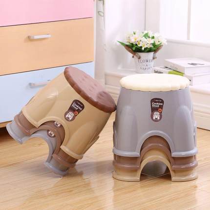 家用加ZDM厚塑凳时尚茶子几凳儿料童矮凳成人子小板凳圆凳换鞋凳