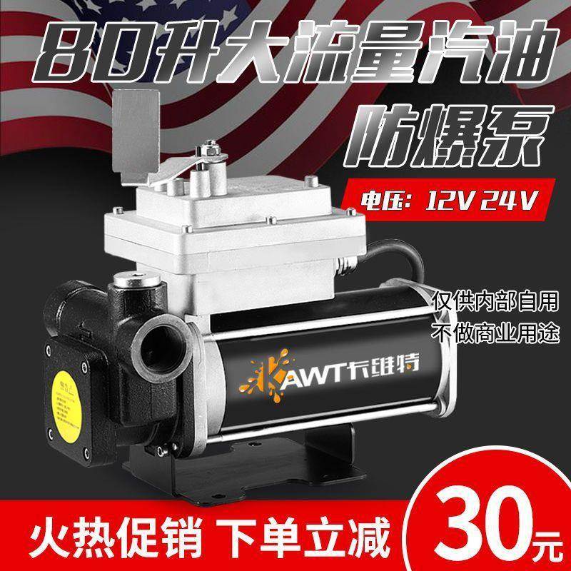 汽油加油机防爆12V2大4V车220V载流量乙69203抽油泵自吸泵流量表