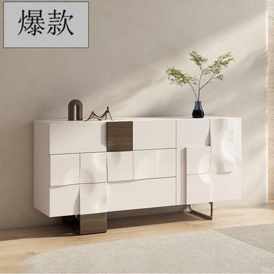 轻奢柜玄关意式斗柜奶油风餐新边柜入户门柜现代简约鞋家用NOI储