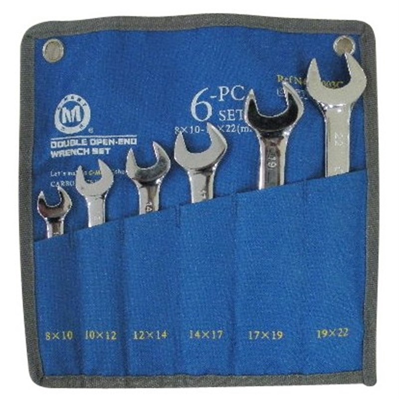 六件套 双头开口呆扳手C-MART/西玛工具6套装扳手8-22MMT0003C
