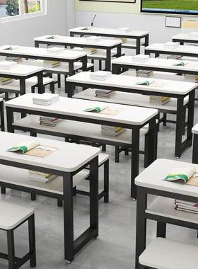 课桌校椅培训班学辅导37848班补习圆角学习桌培书桌椅中小学生训