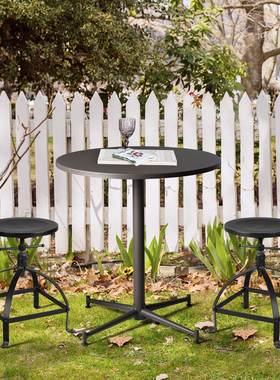 户外园阳室内休院闲GALAX桌椅组合花庭门廊防水圆形台茶几铁艺小